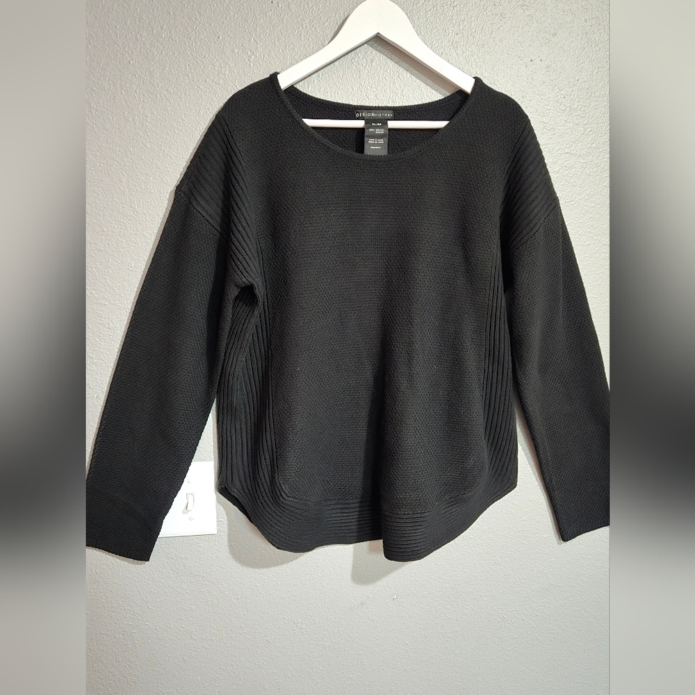Design History Black Knit 100% Acrylic Sweater Size XL